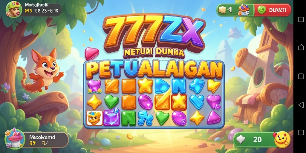 Screenshot gameplay 777ZX dengan tantangan Match-3 yang menarik.