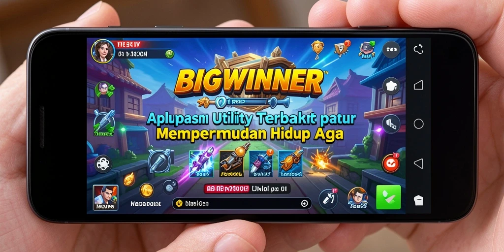 Screenshot utama menunjukkan antarmuka aplikasi BIGWINNER yang sederhana dan efektif.