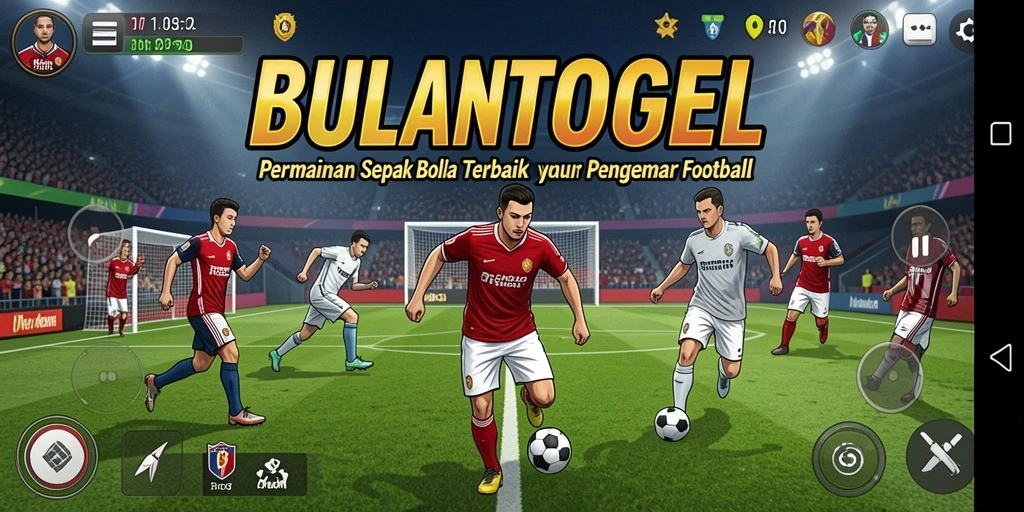 Tangkapan layar gameplay BULANTOGEL yang menampilkan aksi sepak bola mendebarkan.