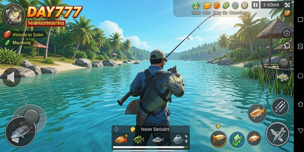 Tampilan gameplay <strong>DAY777</strong> yang menakjubkan dan menawan saat memancing.