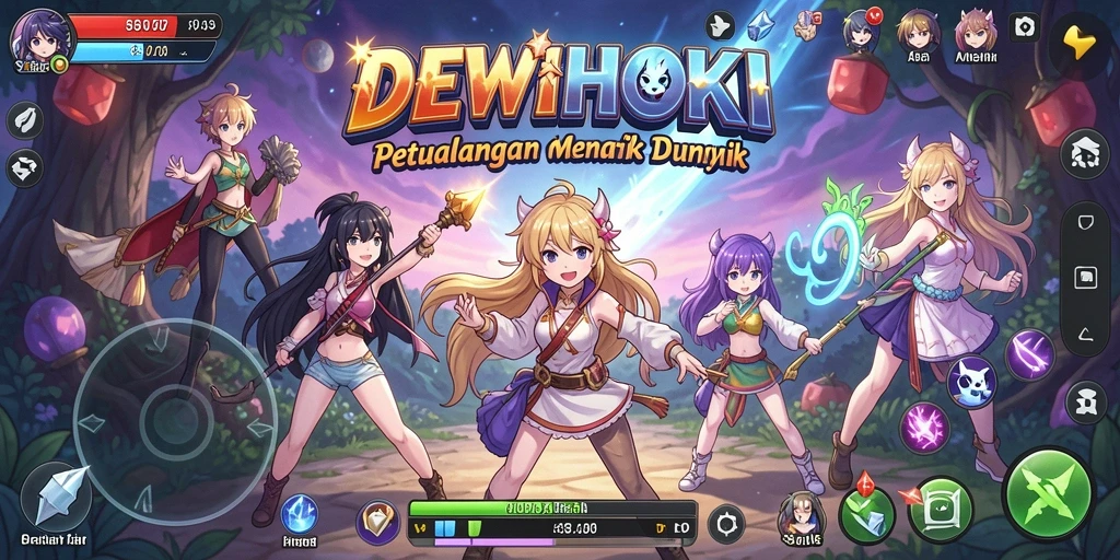 Screenshot utama DEWIHOKI yang menunjukkan aksi seru dalam game.