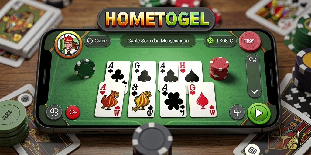 Screenshot gameplay HOMETOGEL menampilkan suasana bermain Gaple yang seru.