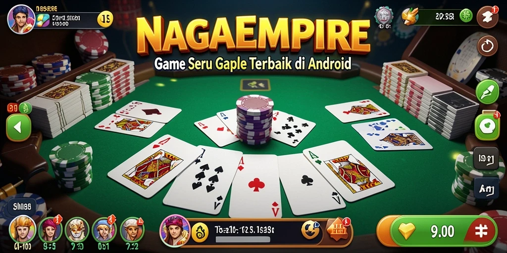 Screenshot utama NAGAEMPIRE yang menunjukkan gameplay gaple yang seru.