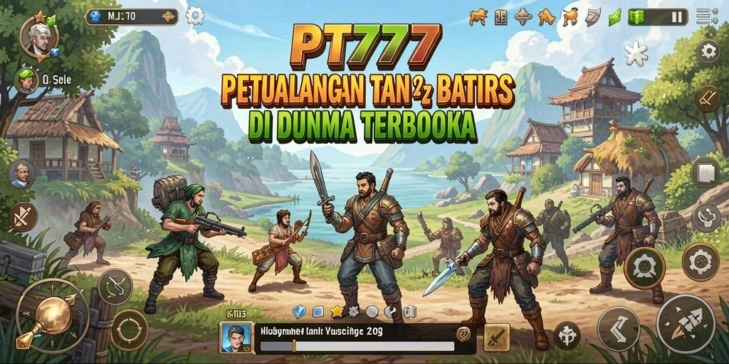 Tangkapan layar gameplay PT777 menampilkan dunia luas yang penuh petualangan.
