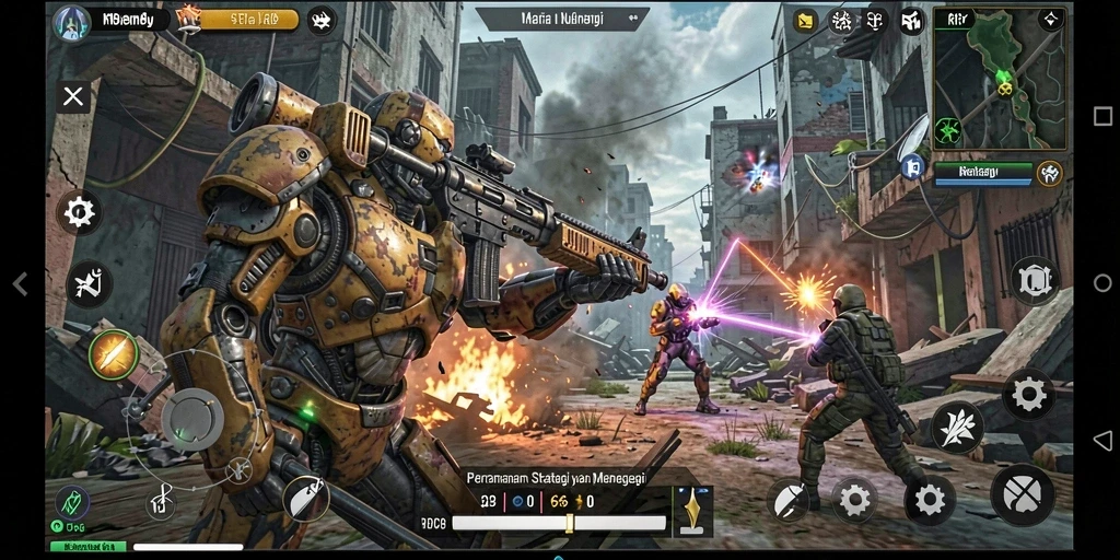 Tampilan gameplay RP8 yang menampilkan strategi mendalam dan pertarungan seru.