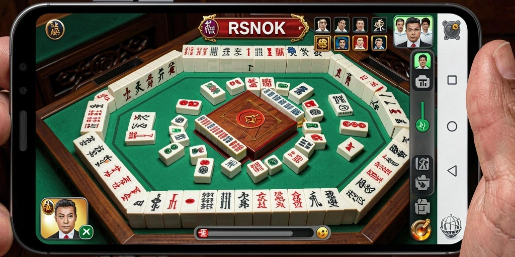Screenshot gameplay RSNOK menampilkan keseruan permainan Mahjong.