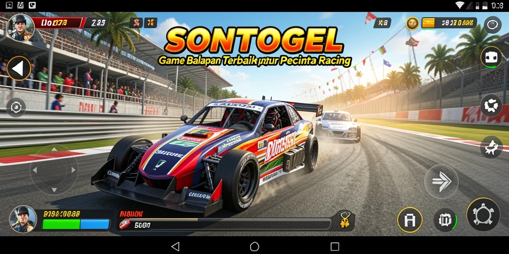Gameplay balapan mendebarkan di dalam SONTOGEL